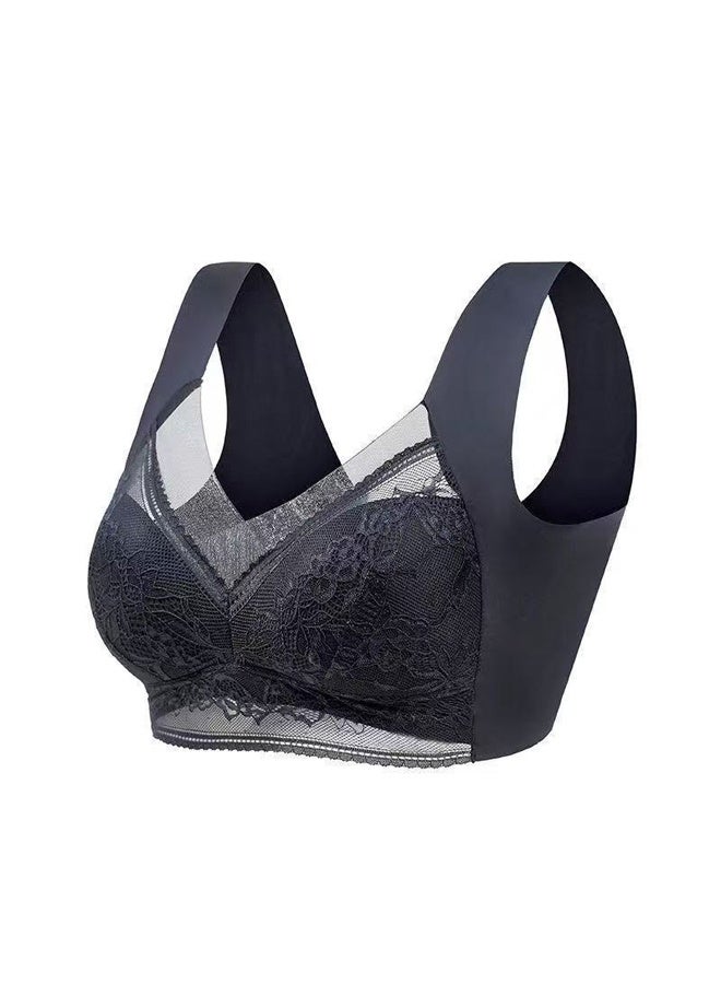 Zeemey 3 Pack Elegant Floral Lace Wireless Bralette Bra, Comfy & Breathable Full Coverage Push Up Intimates Bra, Women's Lingerie - Image 3